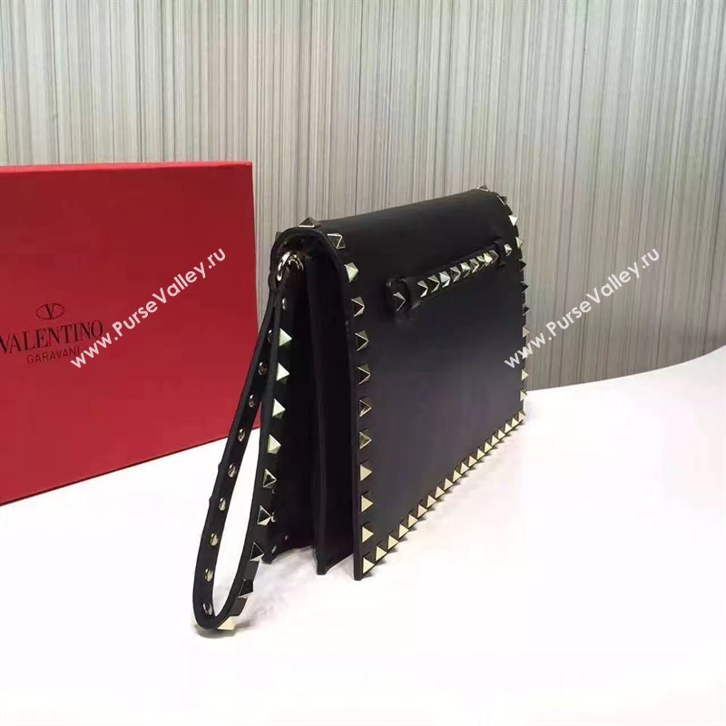 Valentino black clutch rockstud bag 5020