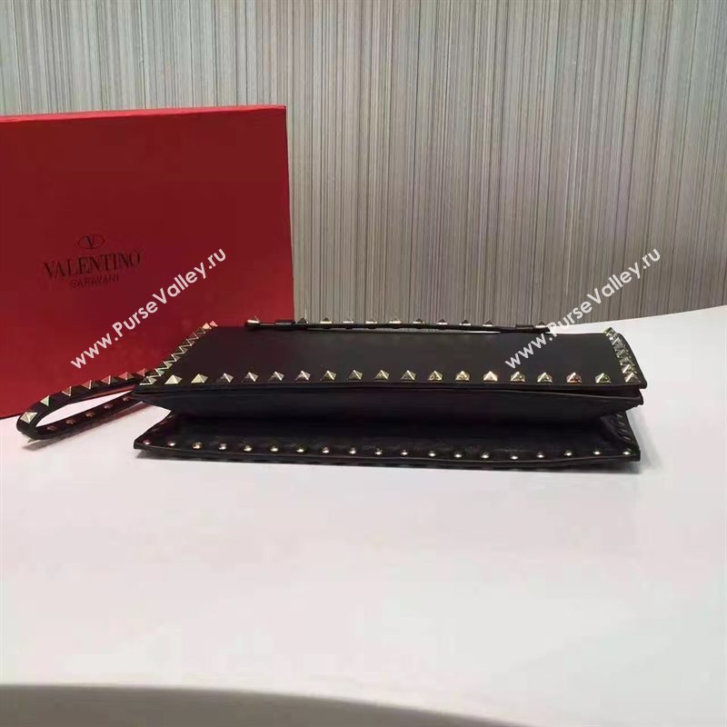 Valentino black clutch rockstud bag 5020