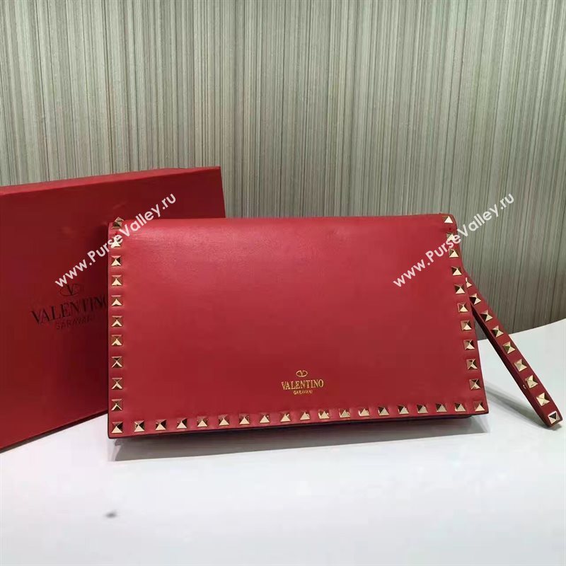 Valentino red clutch rockstud bag 5021