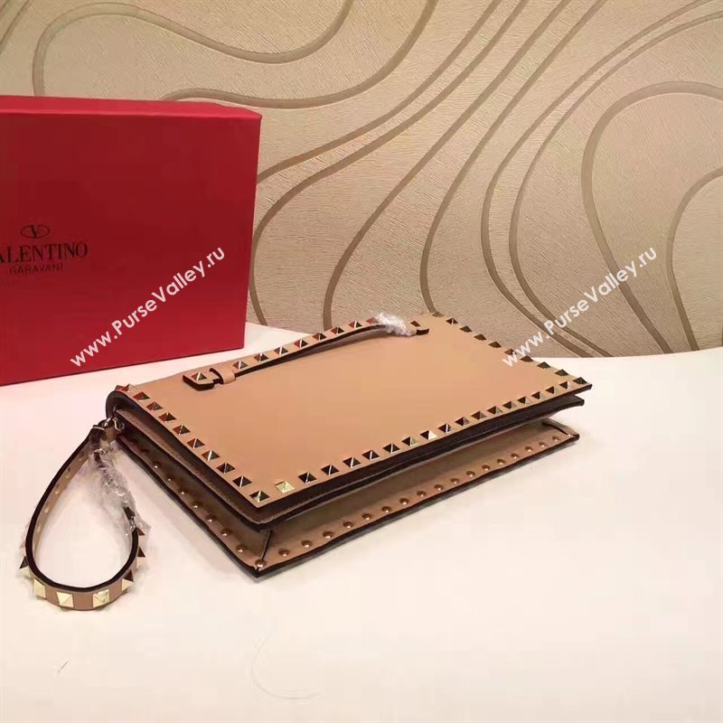 Valentino tan clutch rockstud bag 5022