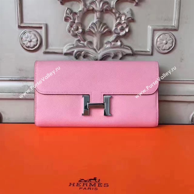 Hermes large Constance top leather wallet pink bag 5023