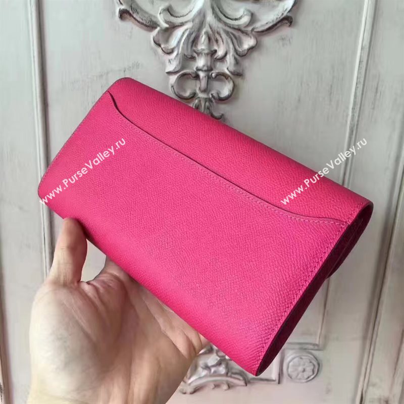 Hermes large Constance top leather rose wallet red bag 5024