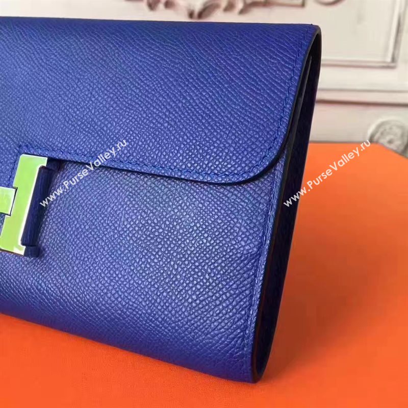 Hermes large Constance top leather wallet navy bag 5026