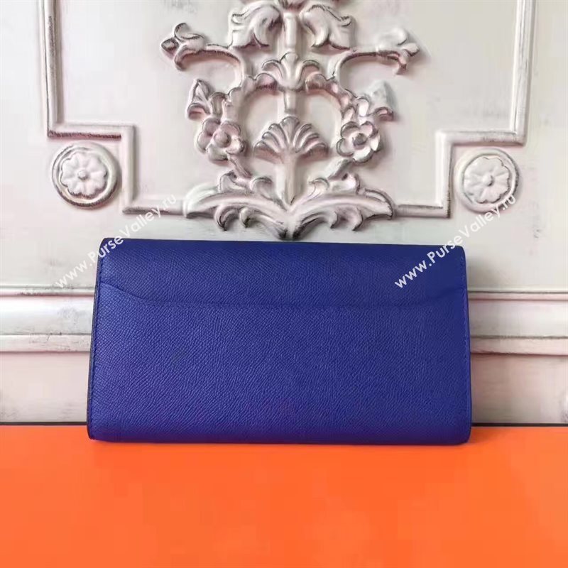 Hermes large Constance top leather wallet navy bag 5026