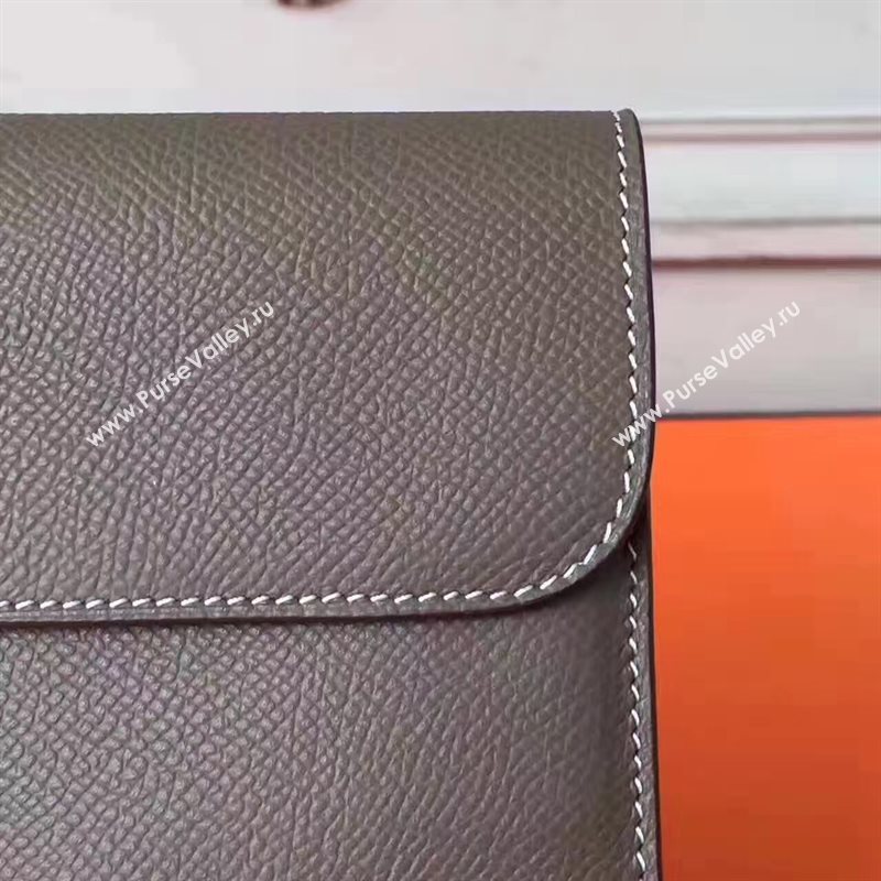 Hermes large Constance top leather wallet gray bag 5028