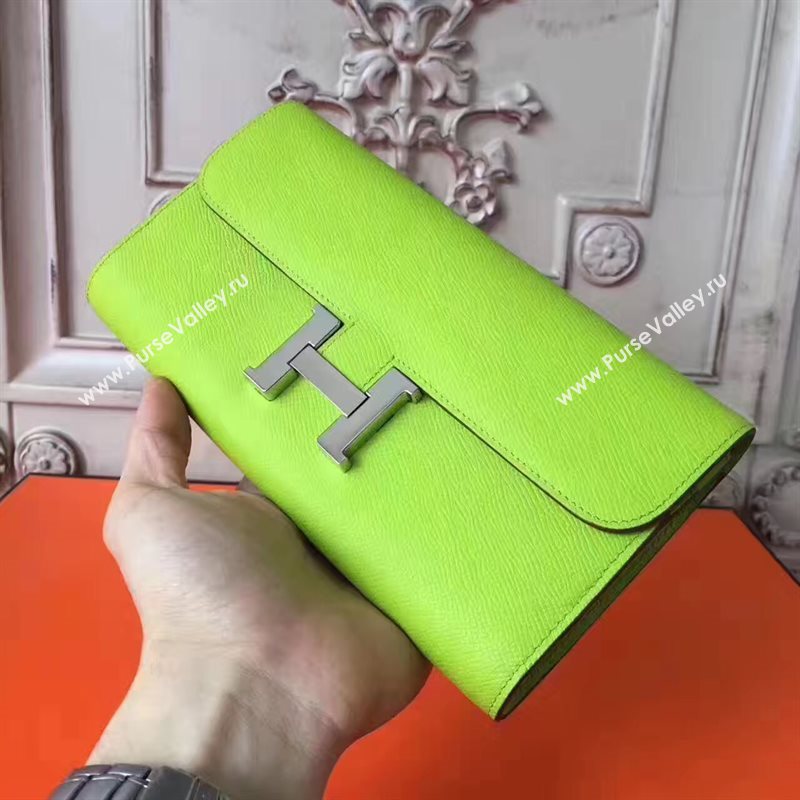 Hermes large Constance top leather wallet green bag 5030