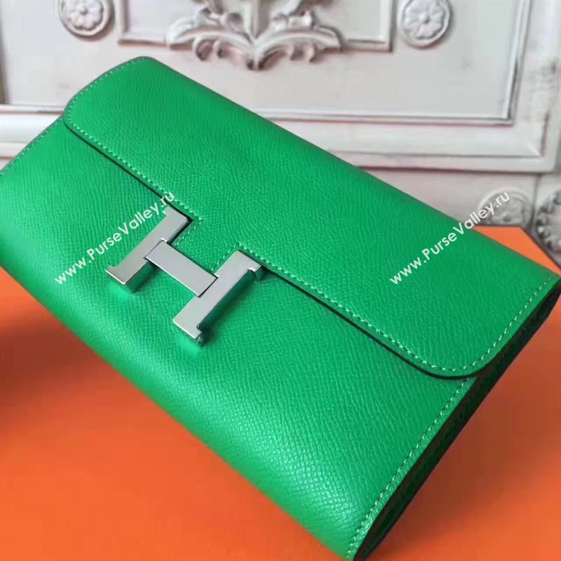 Hermes large Constance gray top wallet leather bag 5031