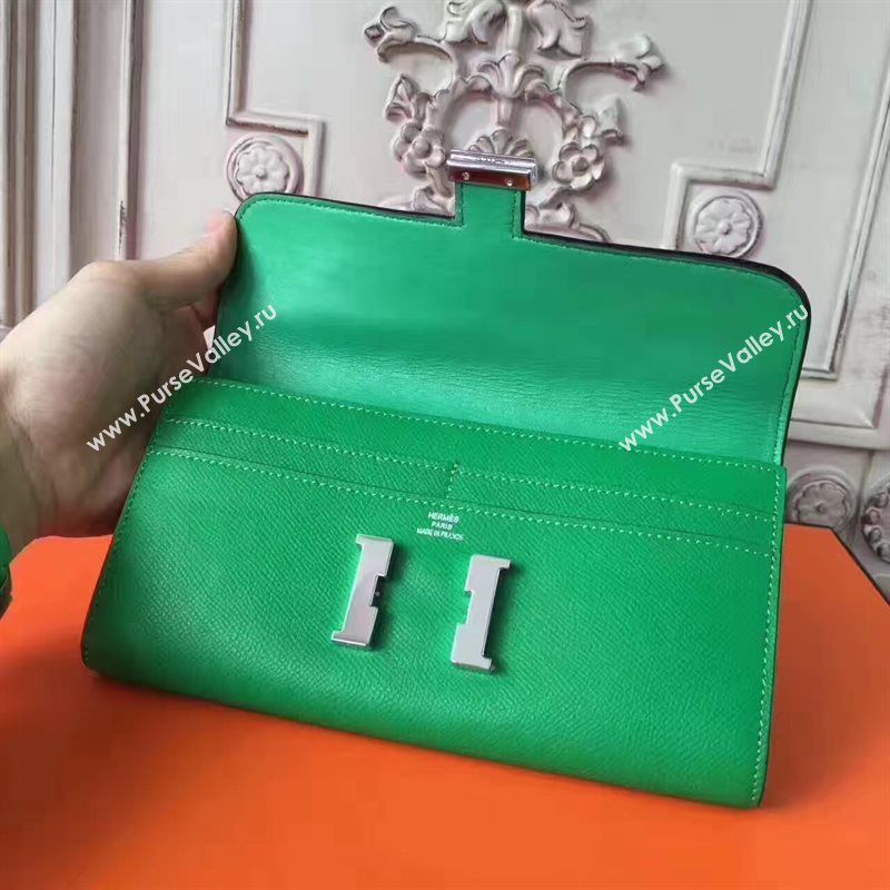 Hermes large Constance gray top wallet leather bag 5031