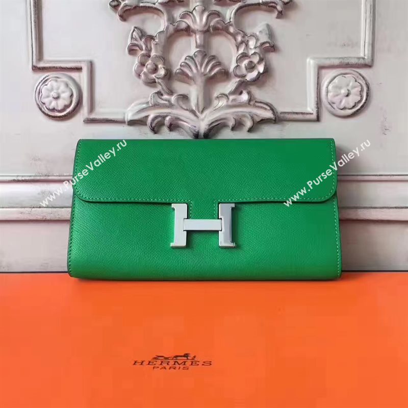 Hermes large Constance gray top wallet leather bag 5031