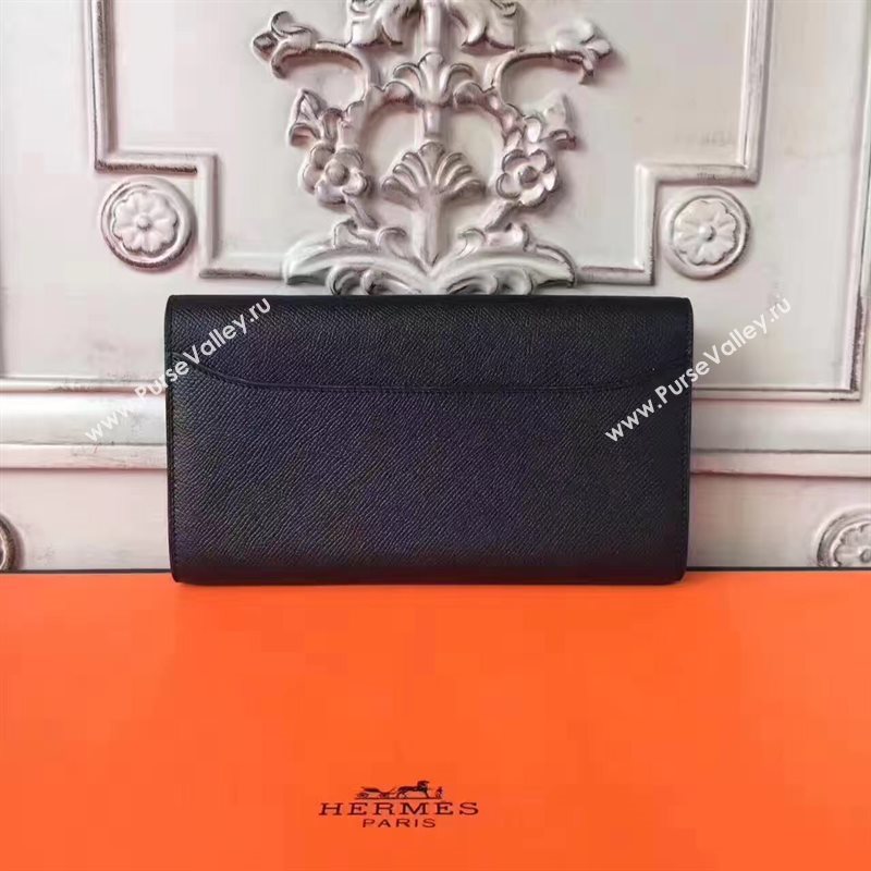 Hermes large Constance black top wallet leather bag 5032