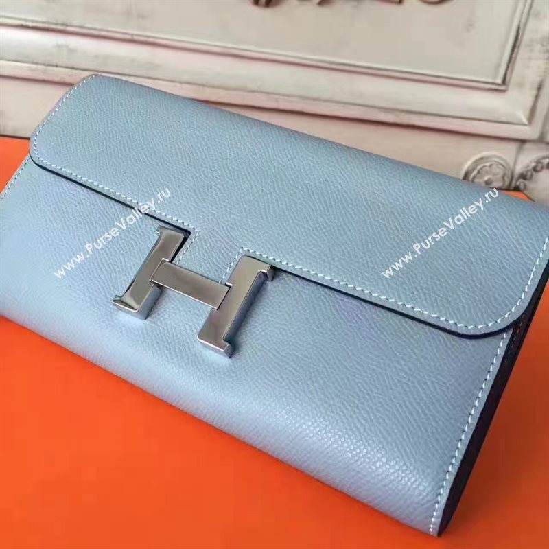 Hermes large Constance gray top wallet leather bag 5033