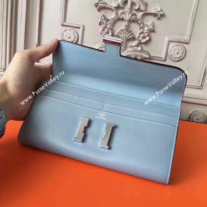 Hermes large Constance gray top wallet leather bag 5033