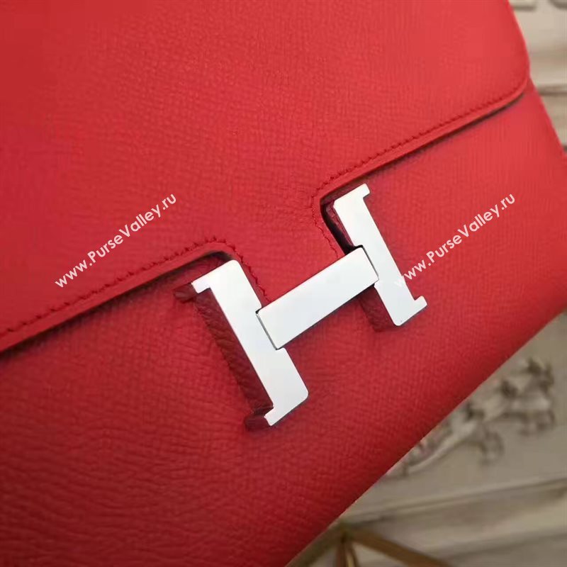 Hermes large Constance red top wallet leather bag 5034