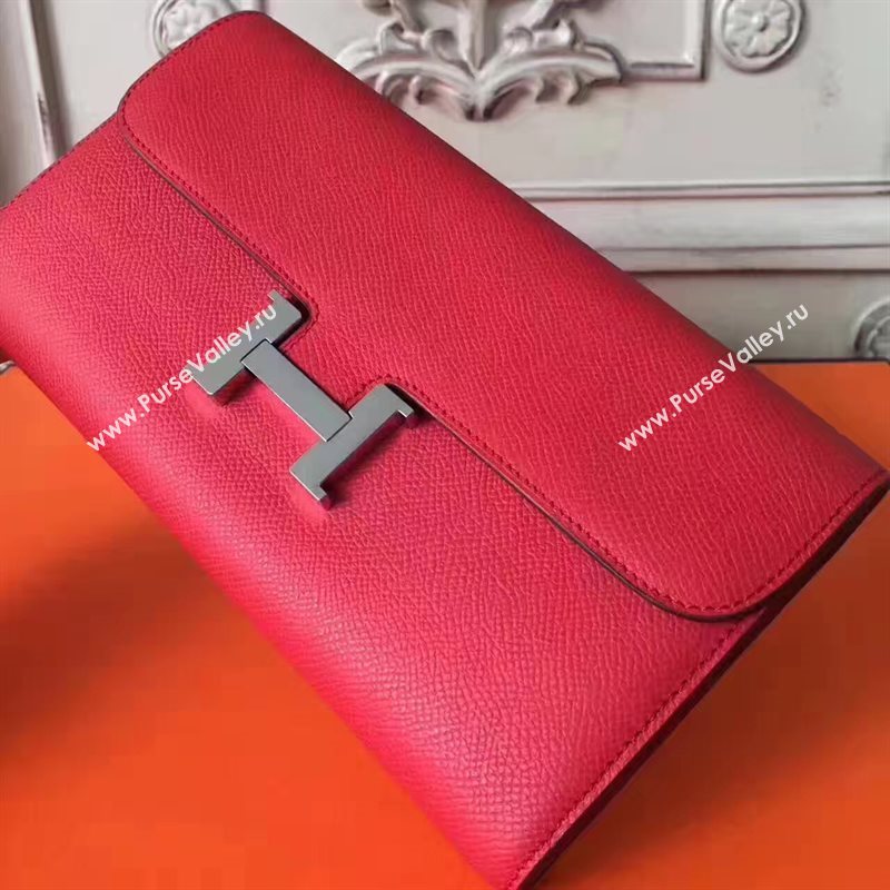 Hermes large Constance red top wallet leather bag 5034