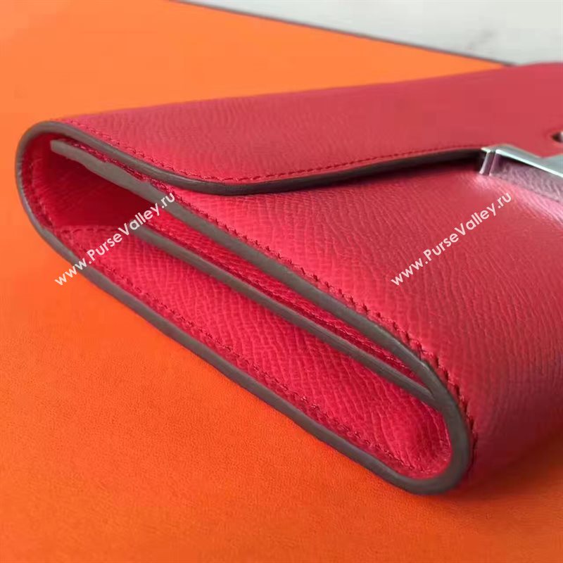 Hermes large Constance red top wallet leather bag 5034