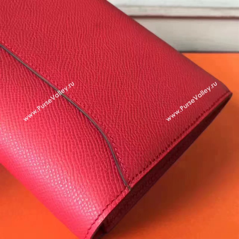 Hermes large Constance red top wallet leather bag 5034