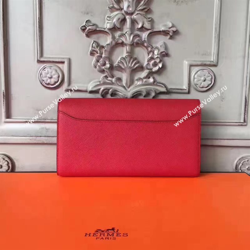 Hermes large Constance red top wallet leather bag 5034