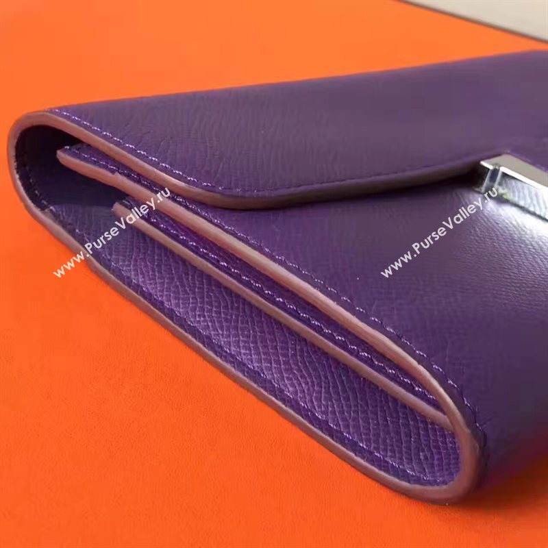 Hermes large Constance purple top wallet leather bag 5035