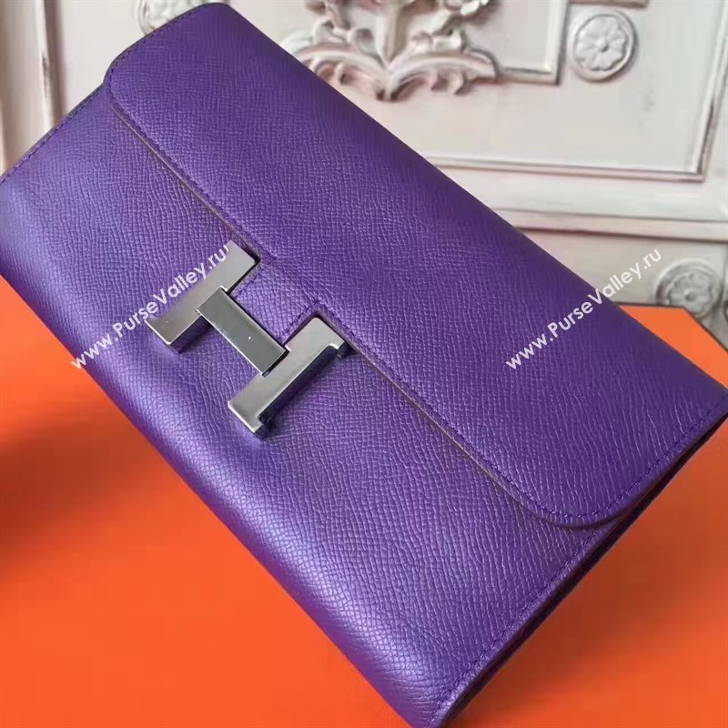 Hermes large Constance purple top wallet leather bag 5035