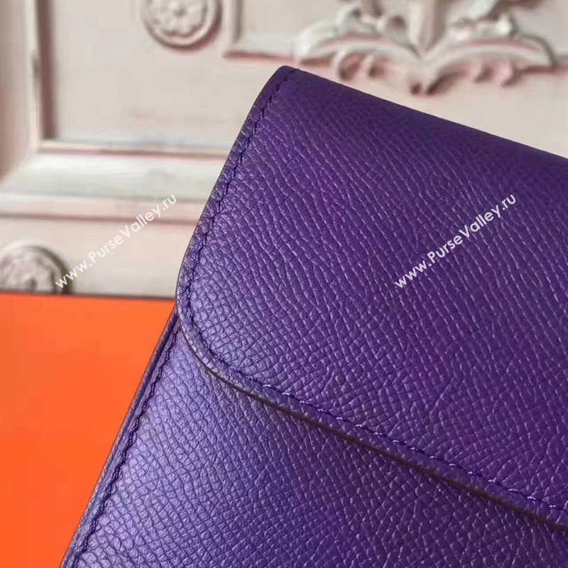 Hermes large Constance purple top wallet leather bag 5035