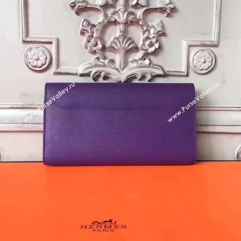 Hermes large Constance purple top wallet leather bag 5035