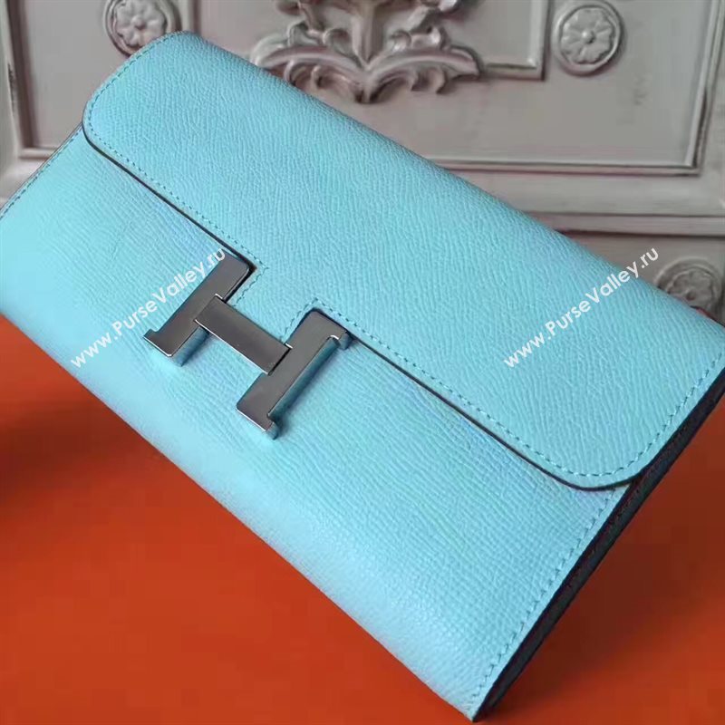 Hermes large Constance sky top wallet leather bag 5036