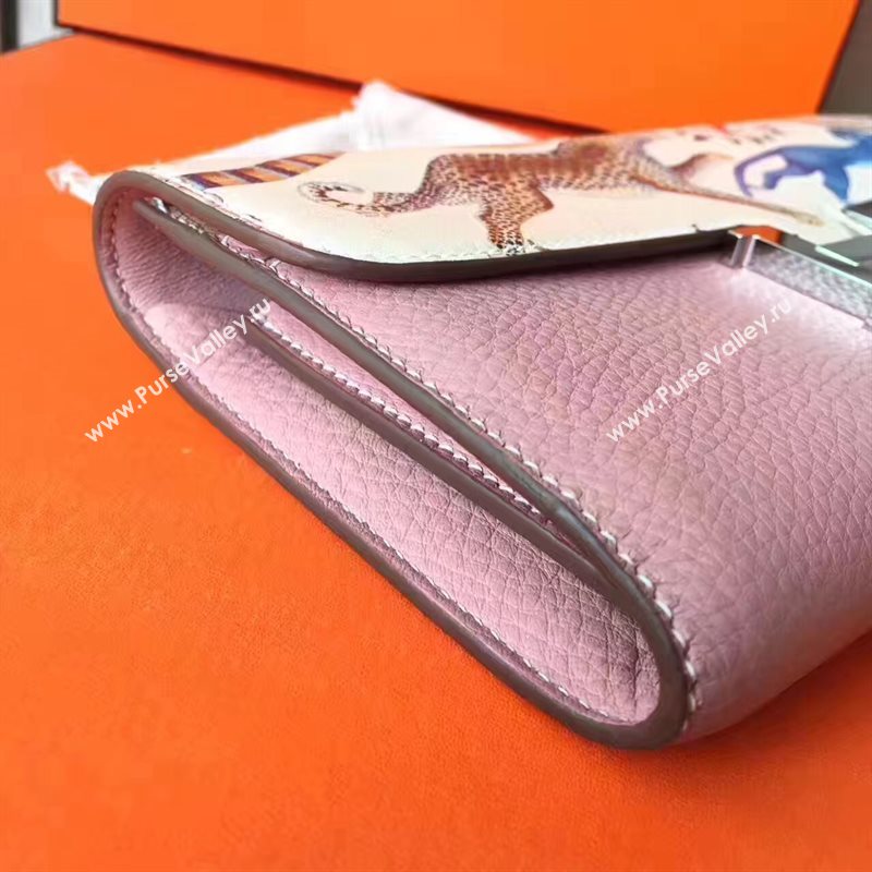 Hermes large Constance top leather tri wallet pink bag 5037