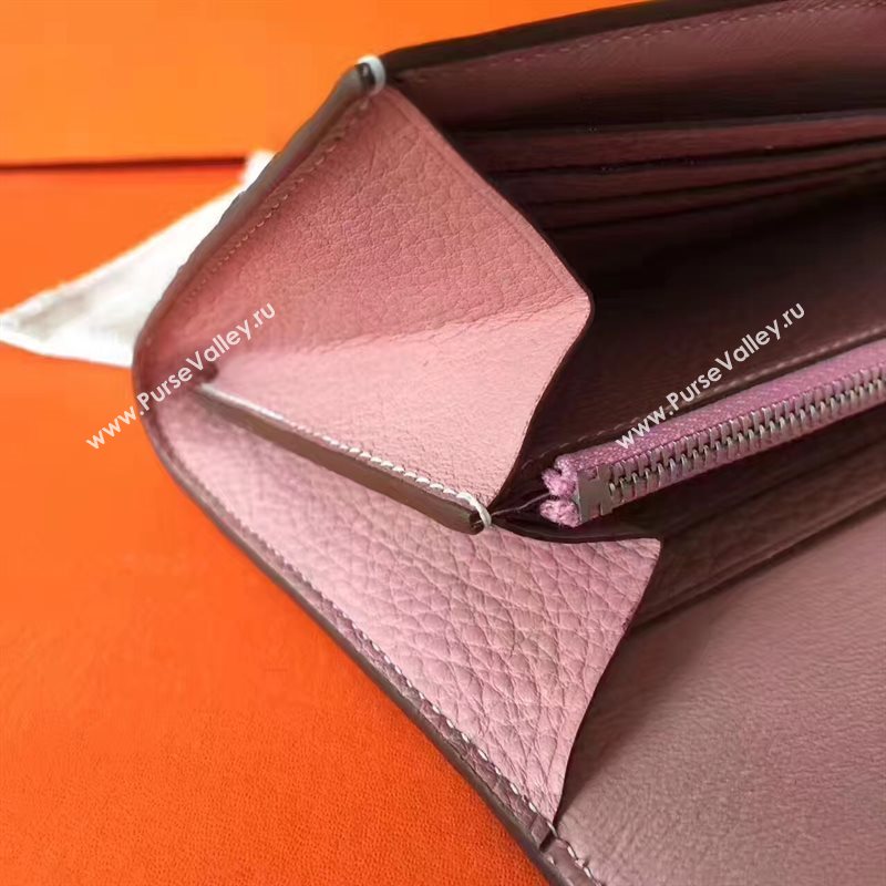 Hermes large Constance top leather tri wallet pink bag 5037