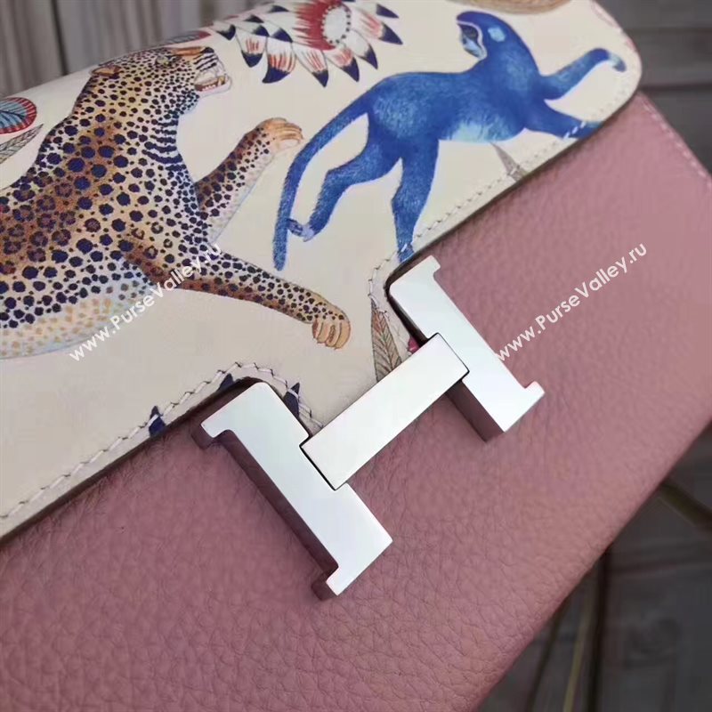 Hermes large Constance top leather tri wallet pink bag 5037