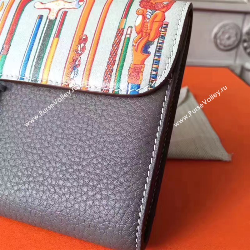 Hermes large Constance top leather tri wallet gray bag 5038