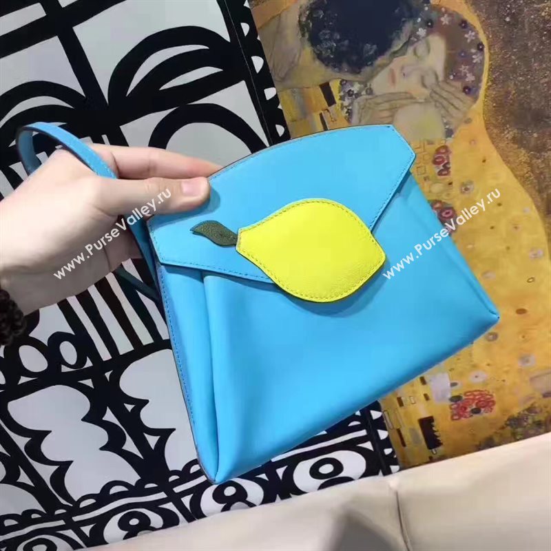 Hermes new small blue shoulder yellow bag 5140