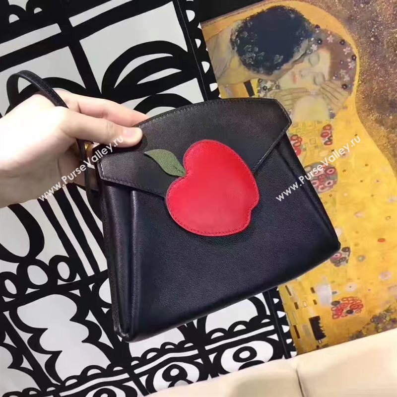 Hermes new small black shoulder red bag 5144