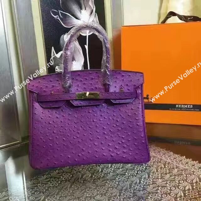 Hermes ostrich purple Birkin bag 5145