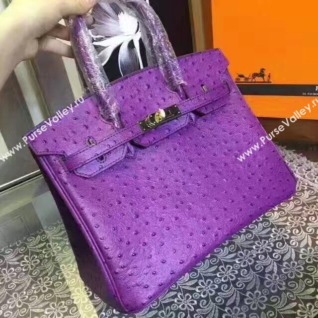 Hermes ostrich purple Birkin bag 5145