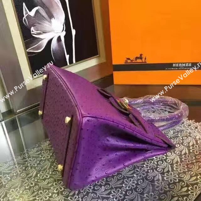 Hermes ostrich purple Birkin bag 5145