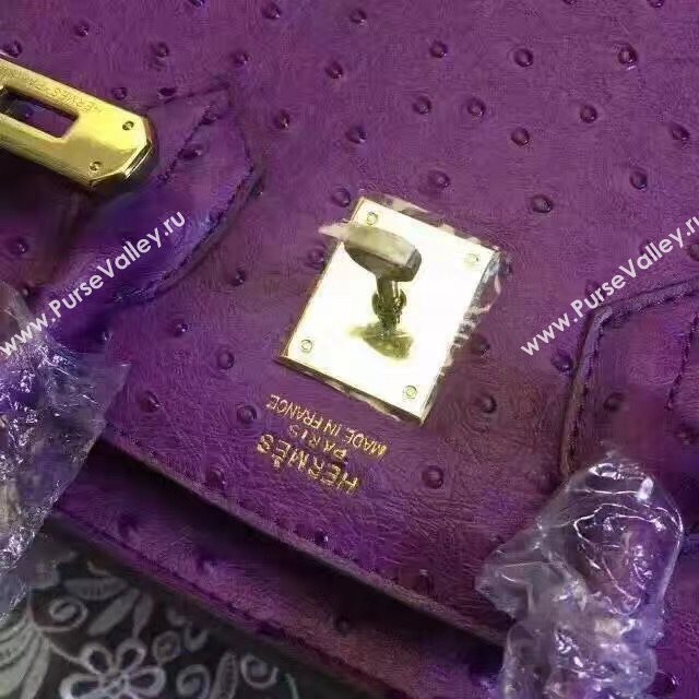 Hermes ostrich purple Birkin bag 5145