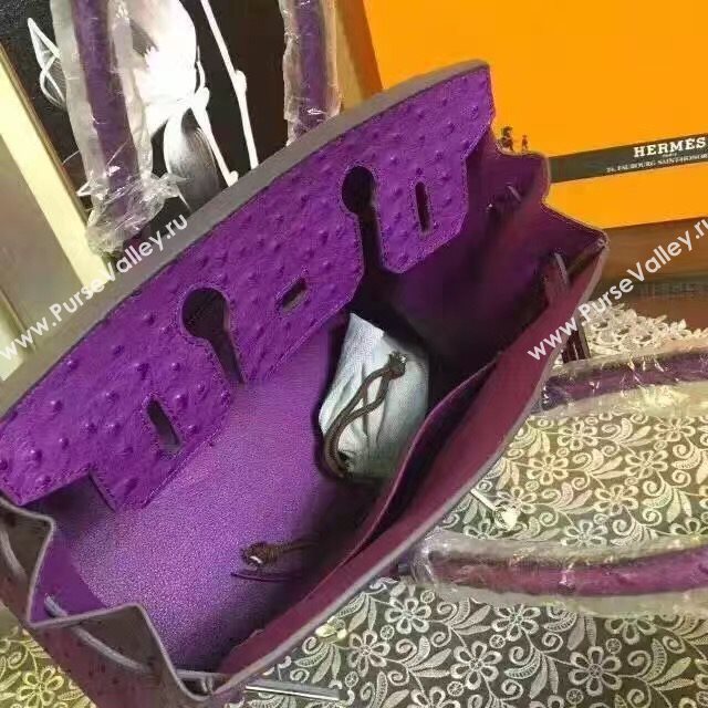 Hermes ostrich purple Birkin bag 5145