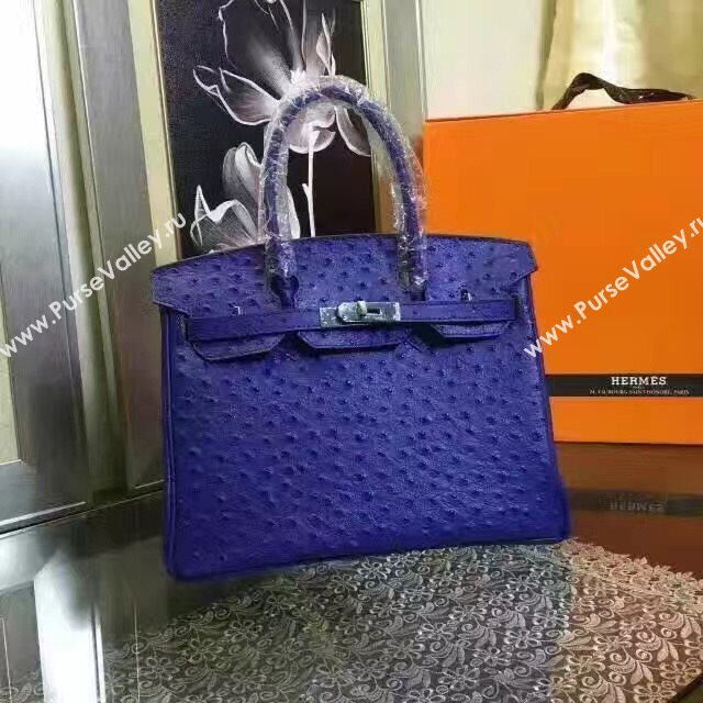 Hermes ostrich navy Birkin bag 5147