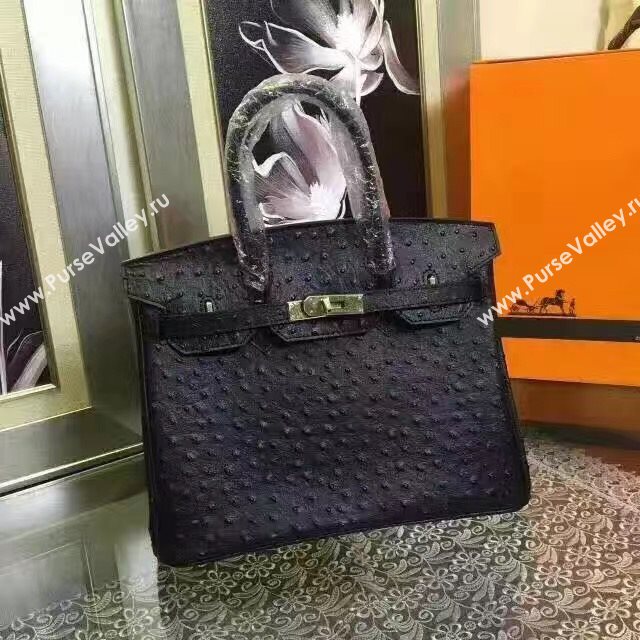 Hermes ostrich black Birkin bag 5148