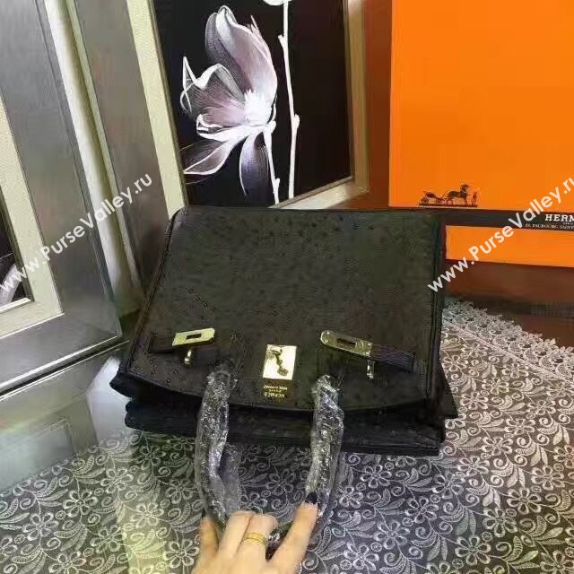 Hermes ostrich black Birkin bag 5148