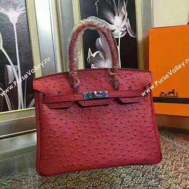Hermes ostrich wine Birkin bag 5149