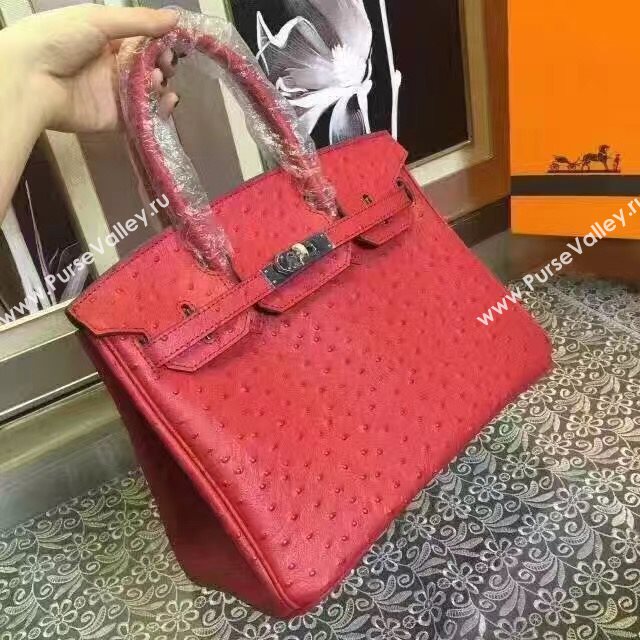 Hermes ostrich wine Birkin bag 5149