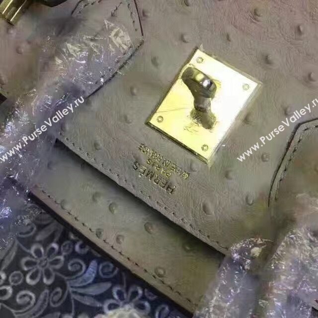 Hermes ostrich gray Birkin bag 5150