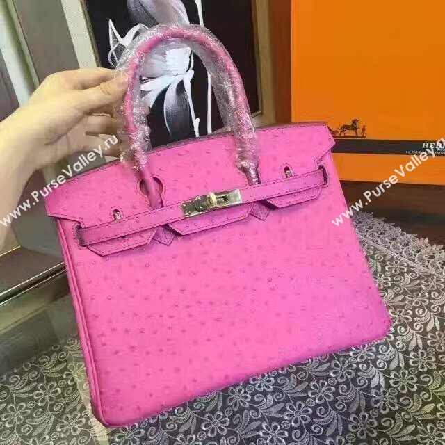 Hermes ostrich Birkin red rose bag 5151