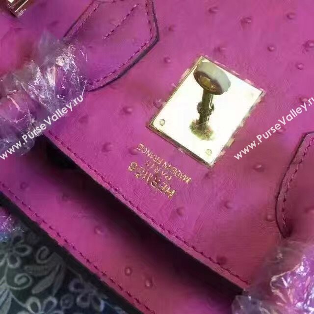 Hermes ostrich Birkin red rose bag 5151