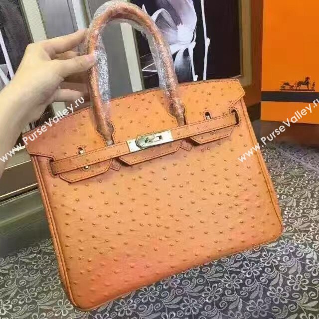 Hermes ostrich orange Birkin bag 5152