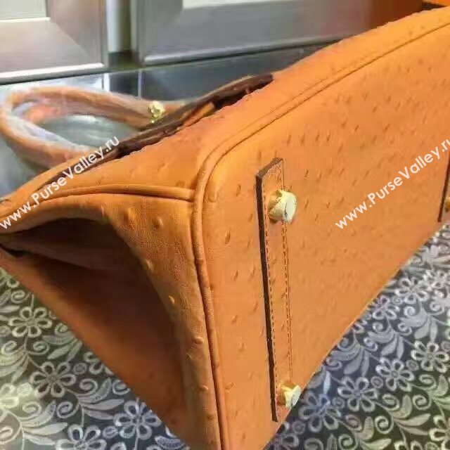 Hermes ostrich orange Birkin bag 5152