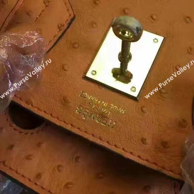 Hermes ostrich orange Birkin bag 5152