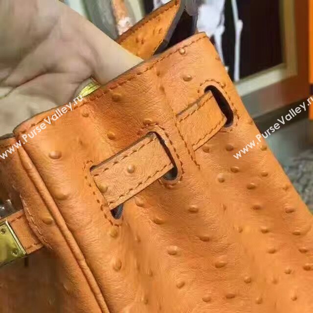 Hermes ostrich orange Birkin bag 5152