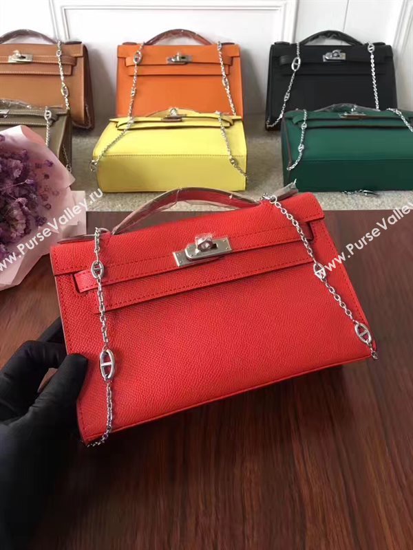 Hermes mini Epsom red Kelly bag 5154